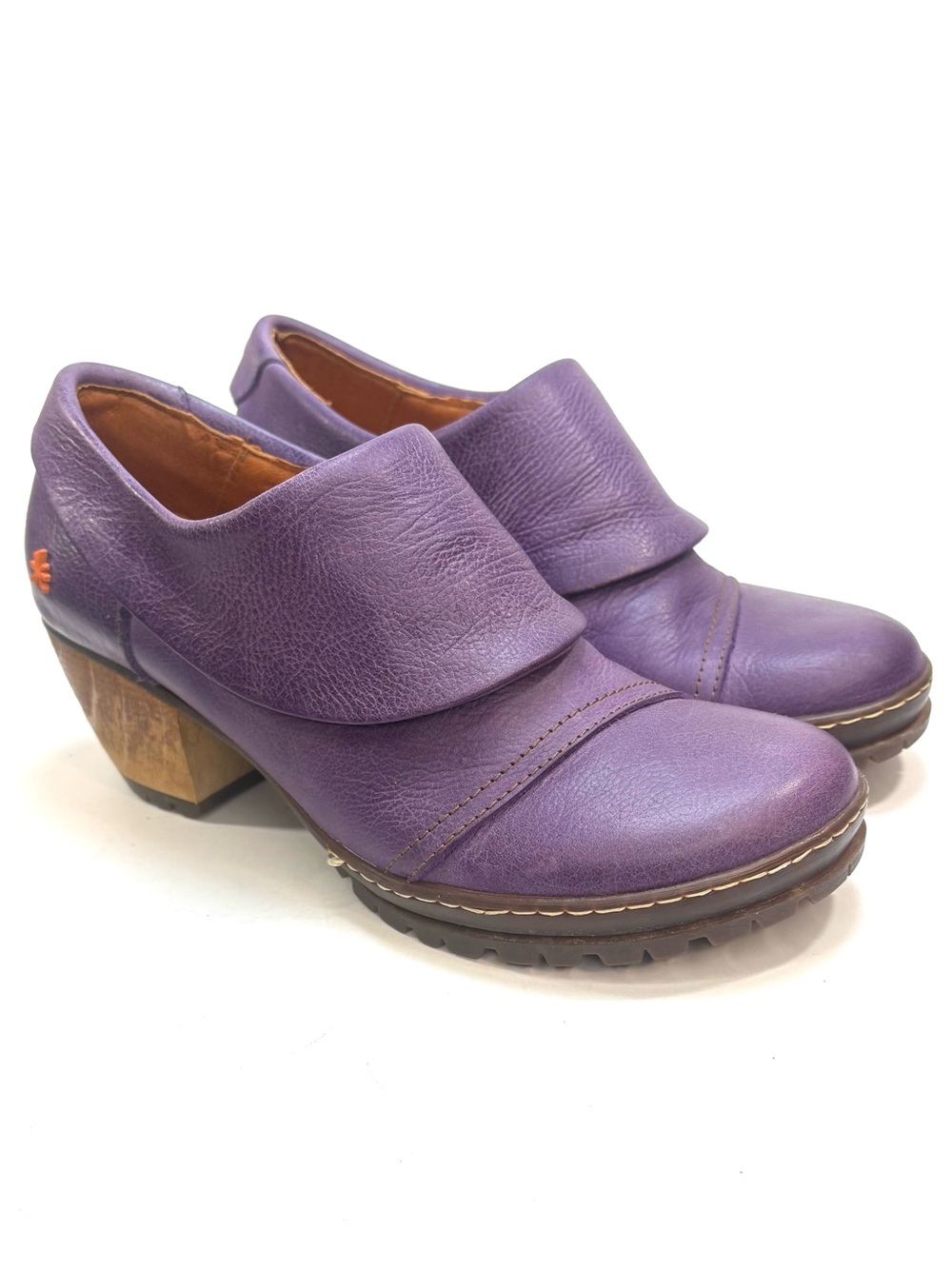The ART Company Purple Leather Heeled Clogs | 38